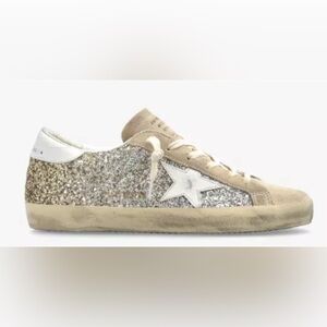 Golden Goose Superstar sneakers white, Silver, beige suede NIB Auth